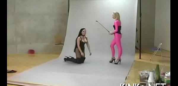  Nasty babe tortures slave